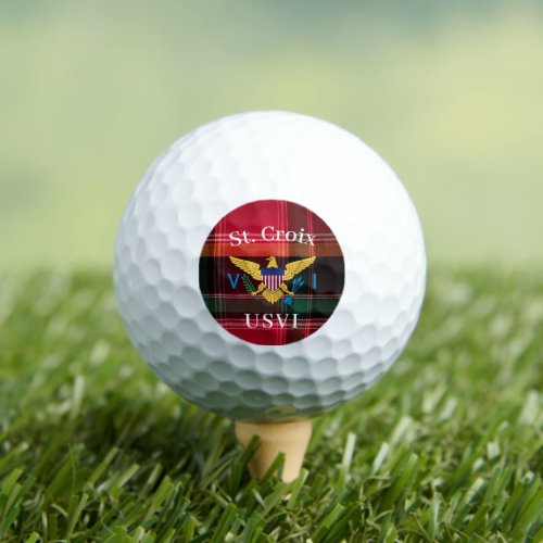 US Virgin Islands Flag St Croix USVI Madras Golf Balls