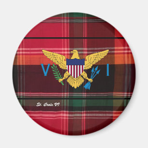 US Virgin Islands Flag St. Croix USVI Madras Magnet