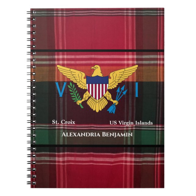 US Virgin Islands Flag St. Croix USVI Madras  Notebook (Front)