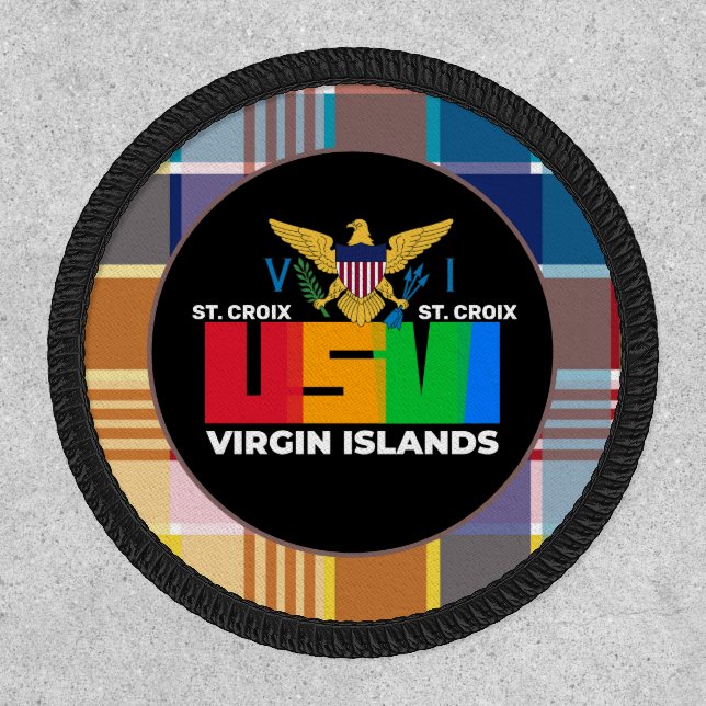 US Virgin Islands Flag St. Croix USVI Madras Patch (Front)