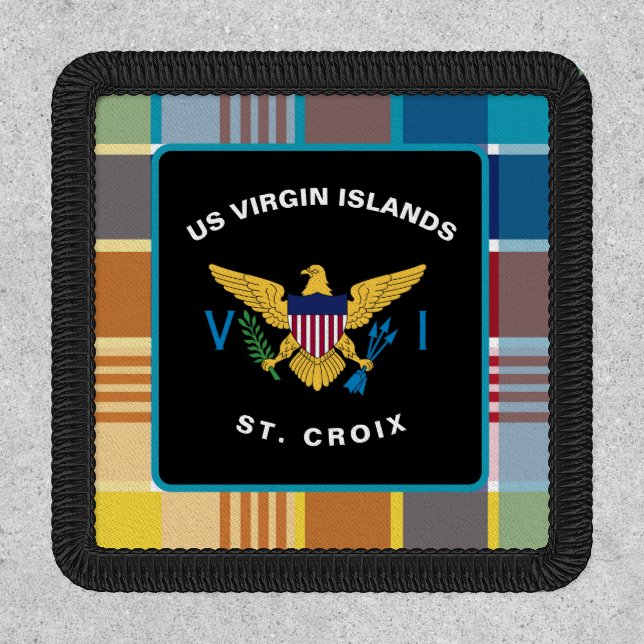US Virgin Islands Flag St. Croix USVI Madras  Patch (Front)
