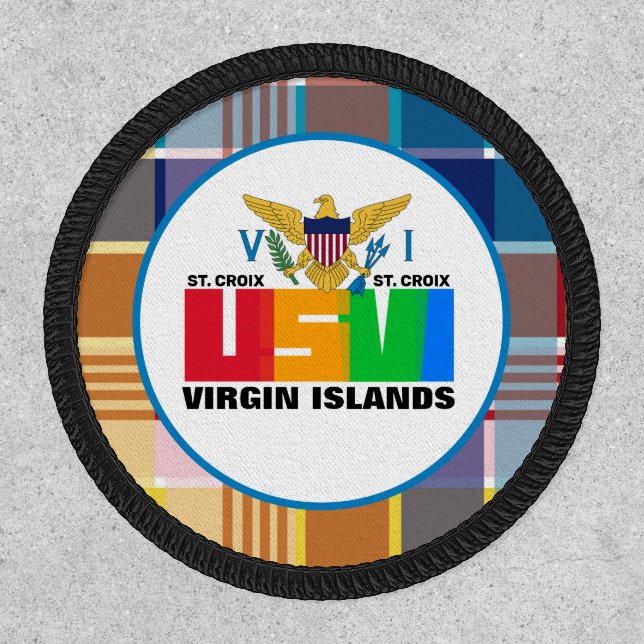 US Virgin Islands Flag St. Croix USVI Madras Patch (Front)
