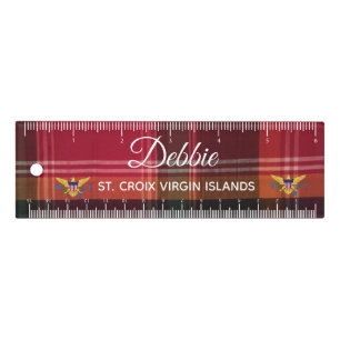 US Virgin Islands Flag St. Croix USVI Madras Ruler