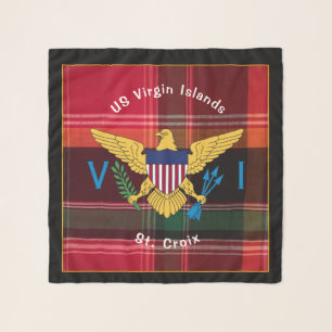 US Virgin Islands Flag St. Croix USVI Madras Scarf