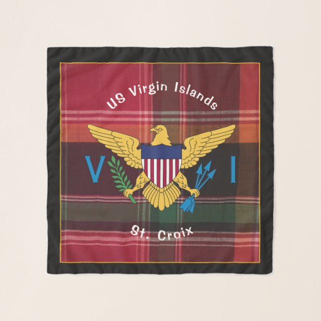 US Virgin Islands Flag St. Croix USVI Madras Scarf (Front)