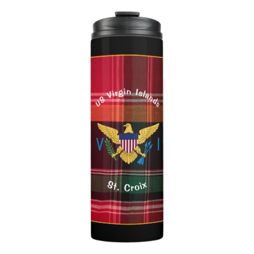 US Virgin Islands Flag St Croix USVI Madras  Thermal Tumbler