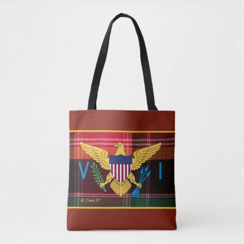 US Virgin Islands Flag St Croix USVI Madras Tote Bag