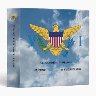 US Virgin Islands Flag St. Croix USVI Personalize  3 Ring Binder