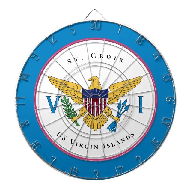 US Virgin Islands Flag St. Croix USVI  Personalize Dart Board (Front)