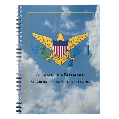 US Virgin Islands Flag St Croix USVI Personalize  Notebook