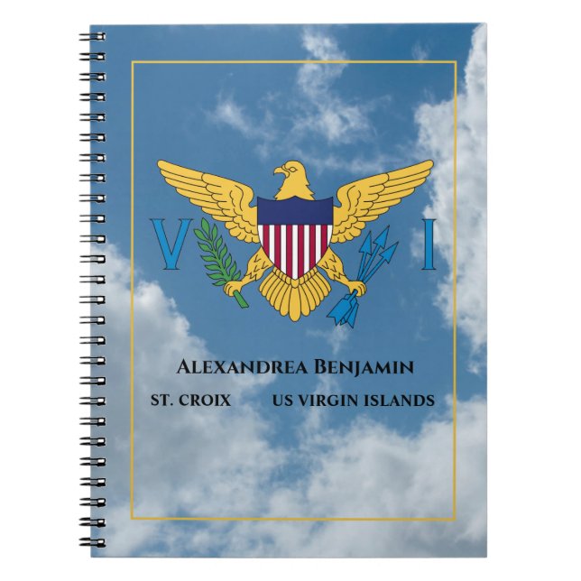 US Virgin Islands Flag St. Croix USVI Personalize  Notebook (Front)