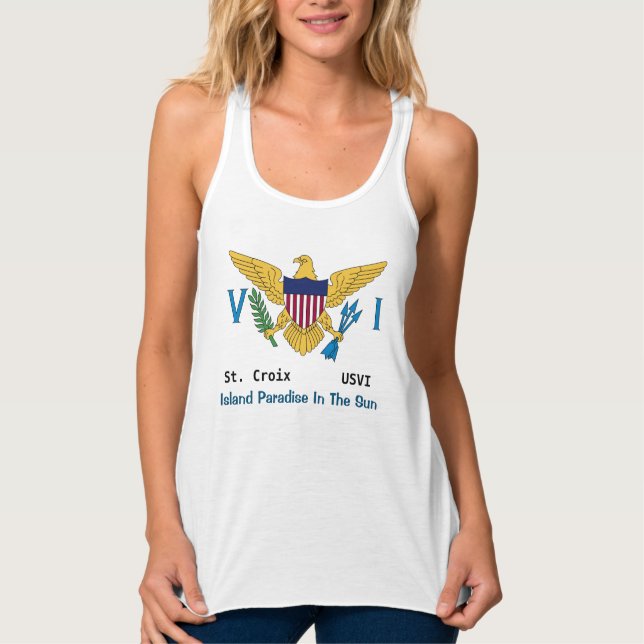 US Virgin Islands Flag St. Croix USVI Personalize  Tank Top (Front)