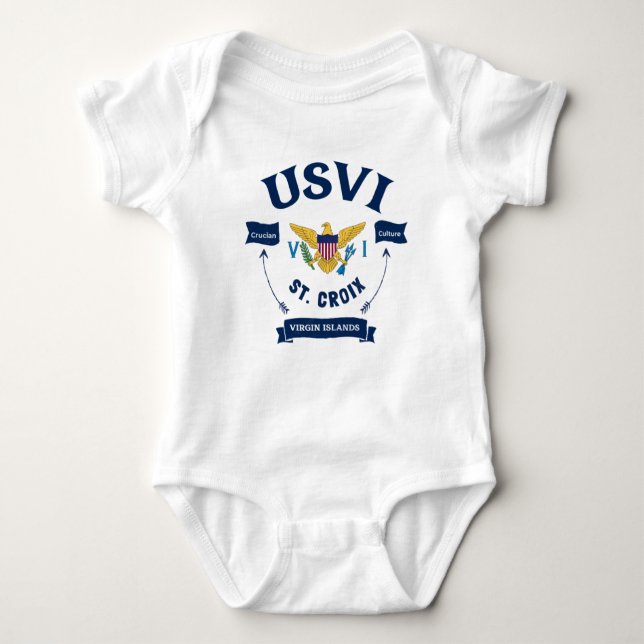US Virgin Islands Flag St. Croix USVI Tropical Baby Bodysuit (Front)