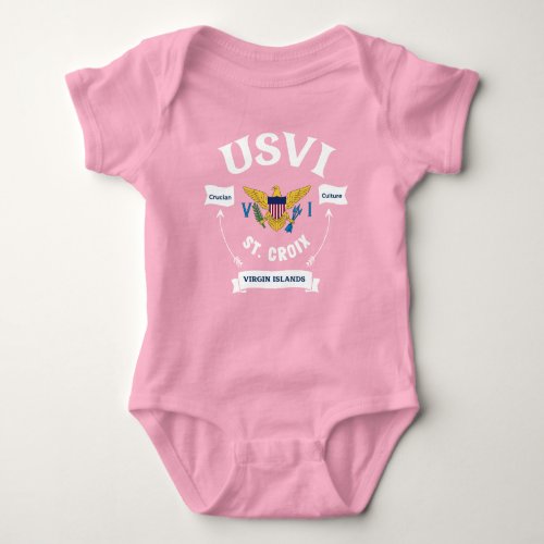 US Virgin Islands Flag St Croix USVI Tropical Baby Bodysuit