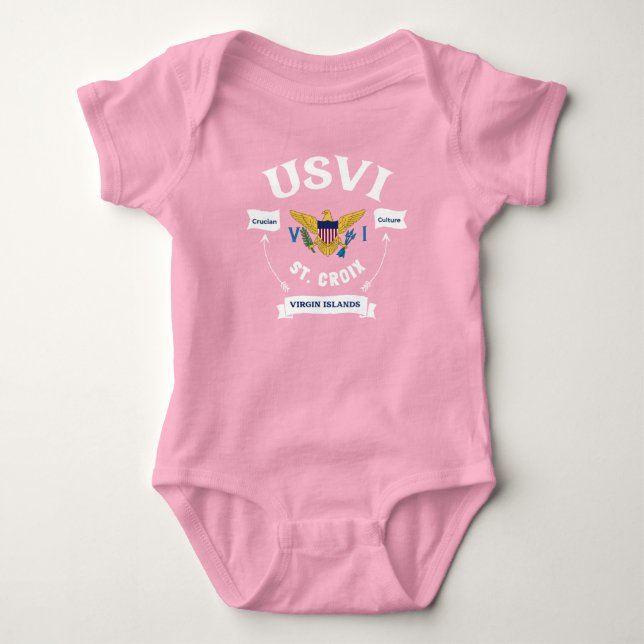 US Virgin Islands Flag St. Croix USVI Tropical Baby Bodysuit (Front)