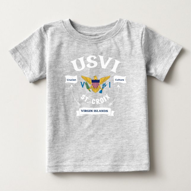 US Virgin Islands Flag St. Croix USVI Tropical Baby T-Shirt (Front)
