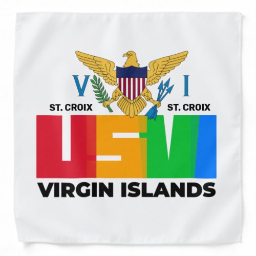 US Virgin Islands Flag St Croix USVI Tropical  Bandana