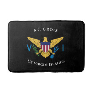 US Virgin Islands Flag St. Croix USVI Tropical Bath Mat