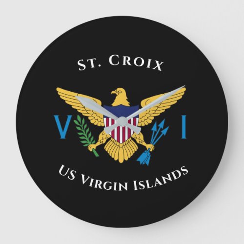 US Virgin Islands Flag St Croix USVI Tropical   Large Clock