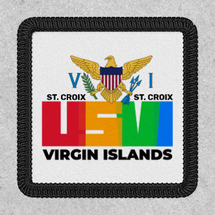 US Virgin Islands Flag St. Croix USVI Tropical Patch