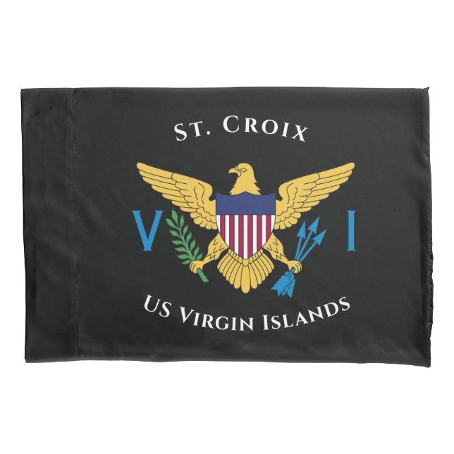 US Virgin Islands Flag St. Croix USVI Tropical  Pillow Case (Front)