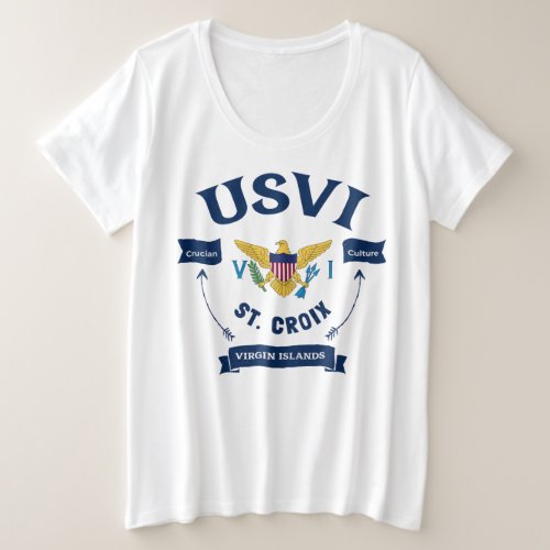 US Virgin Islands Flag St Croix USVI Tropical Plus Size T_Shirt