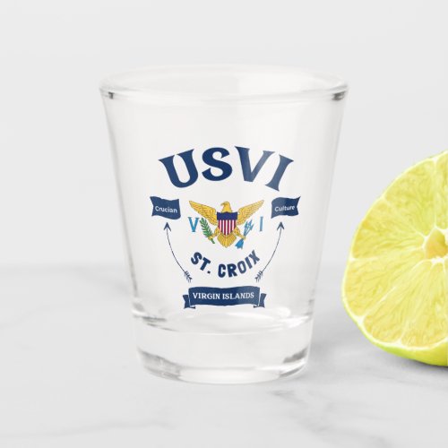 US Virgin Islands Flag St Croix USVI Tropical  Shot Glass