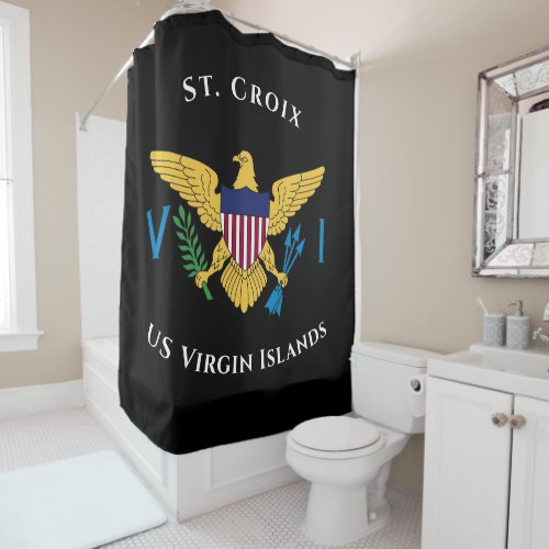 US Virgin Islands Flag St Croix USVI Tropical  Shower Curtain