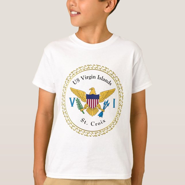 US Virgin Islands Flag St. Croix USVI Tropical T-Shirt (Front)
