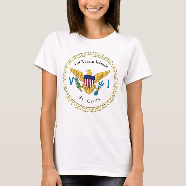 US Virgin Islands Flag St. Croix USVI Tropical  T-Shirt (Front)
