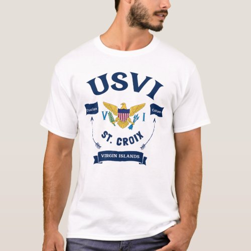 US Virgin Islands Flag St Croix USVI Tropical T_Shirt