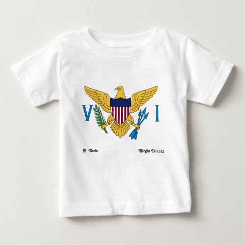 US Virgin Islands Flag St Croix White Baby T_Shirt