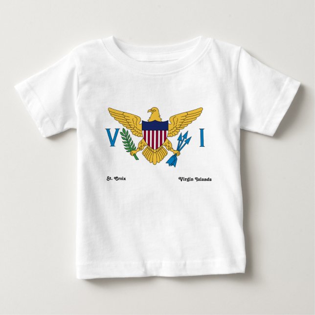 US Virgin Islands Flag St. Croix White Baby T-Shirt (Front)