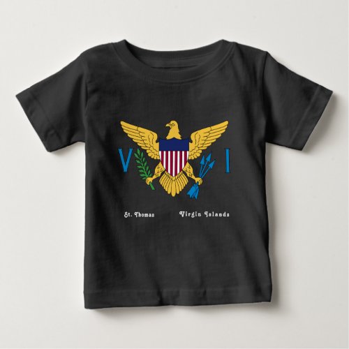 US Virgin Islands Flag St Thomas Black Baby T_Shirt