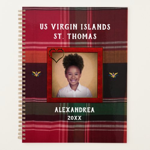 US Virgin Islands Flag St Thomas Madras Custom  Planner