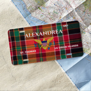 US Virgin Islands Flag St. Thomas Madras USVI License Plate
