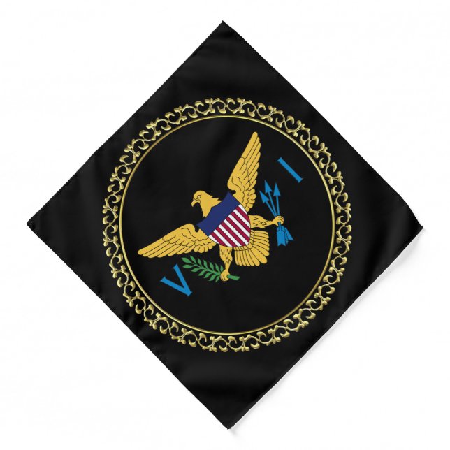 US Virgin Islands Flag St. Thomas St. Croix Gold Bandana (Front)