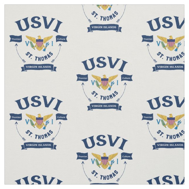US Virgin Islands Flag St. Thomas USVI Caribbean  Fabric (Swatch)