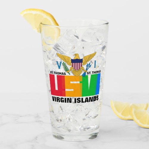 US Virgin Islands Flag St Thomas USVI Caribbean Glass
