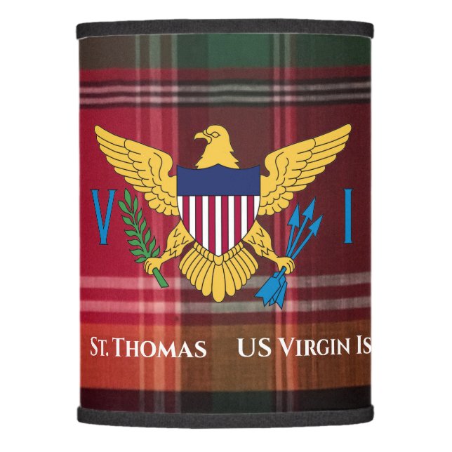 US Virgin Islands Flag St. Thomas USVI Madras   Lamp Shade (Front)