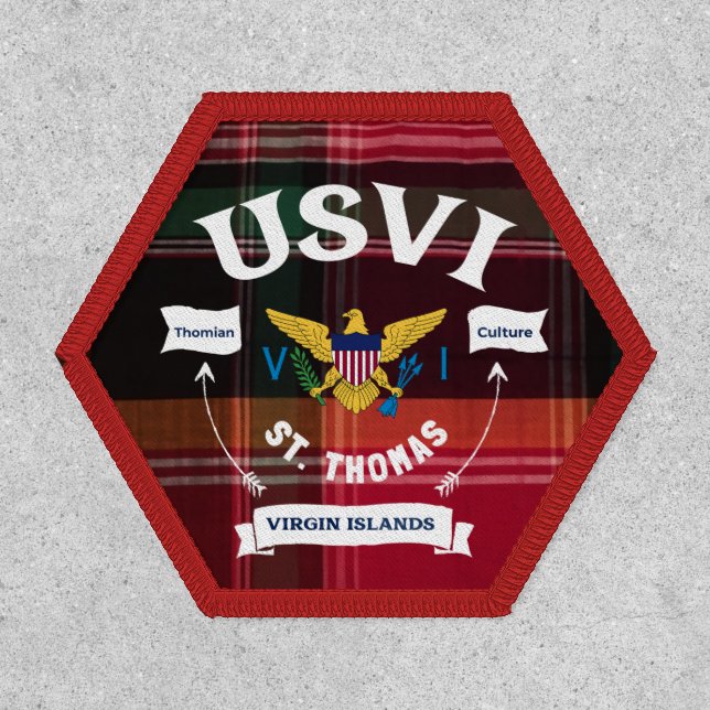 US Virgin Islands Flag St. Thomas USVI Madras Patch (Front)