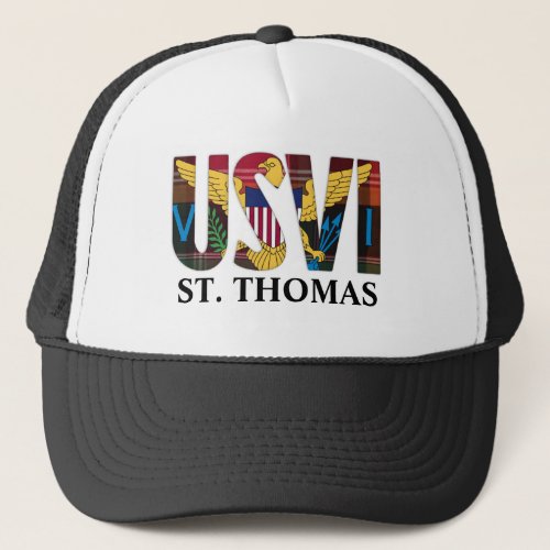US Virgin Islands Flag St Thomas USVI  Madras Trucker Hat