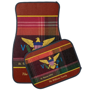 US Virgin Islands Flag St. Thomas USVI Madras USVI Car Floor Mat