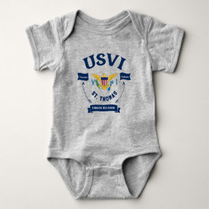 US Virgin Islands Flag St. Thomas USVI Tropical Baby Bodysuit