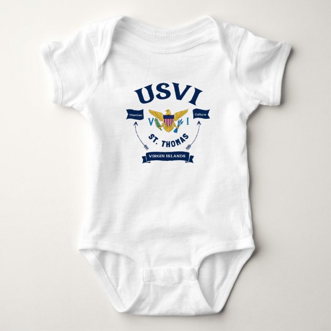 US Virgin Islands Flag St. Thomas USVI Tropical  Baby Bodysuit (Front)