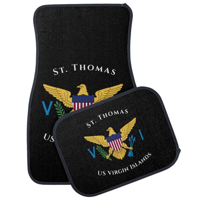 US Virgin Islands Flag St. Thomas USVI Tropical Car Floor Mat (Set)