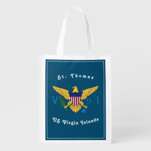 US Virgin Islands Flag St. Thomas USVI Tropical  Grocery Bag