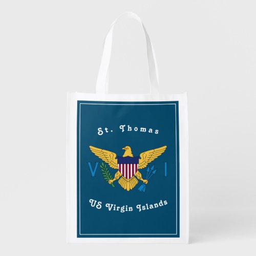 US Virgin Islands Flag St Thomas USVI Tropical  Grocery Bag