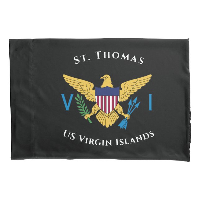 US Virgin Islands Flag St. Thomas USVI Tropical Pillow Case (Front)