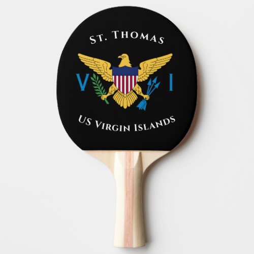 US Virgin Islands Flag St Thomas USVI Tropical Ping Pong Paddle
